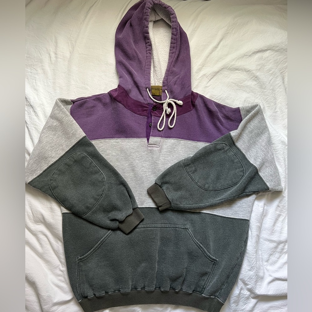 Vintage color block hoodie